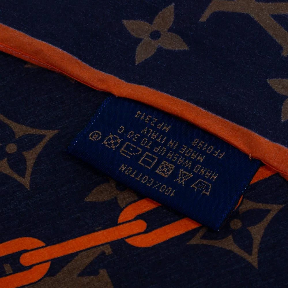 商品[二手商品] Louis Vuitton|Louis Vuitton Brown Monogram Chain Link Printed Cotton Bandana,价格¥3411,第5张图片详细描述
