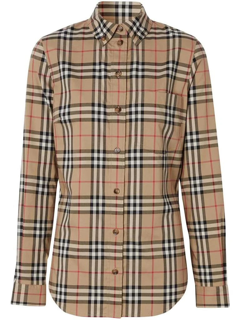 商品Burberry|BURBERRY Vintage Check button-down shirt,价格¥4352,第1张图片