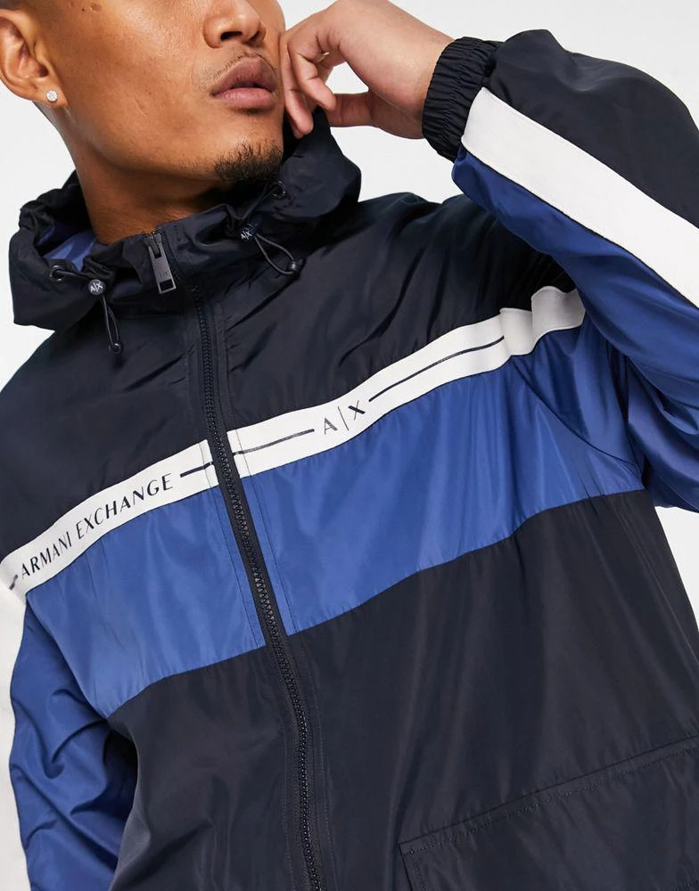 商品Armani Exchange|Armani Exchange taping windbreaker in navy,价格¥1035,第3张图片详细描述