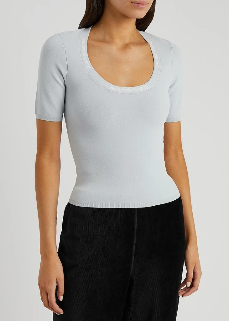 商品Alexander Wang|Blue logo stretch-knit top,价格¥1203,第2张图片详细描述