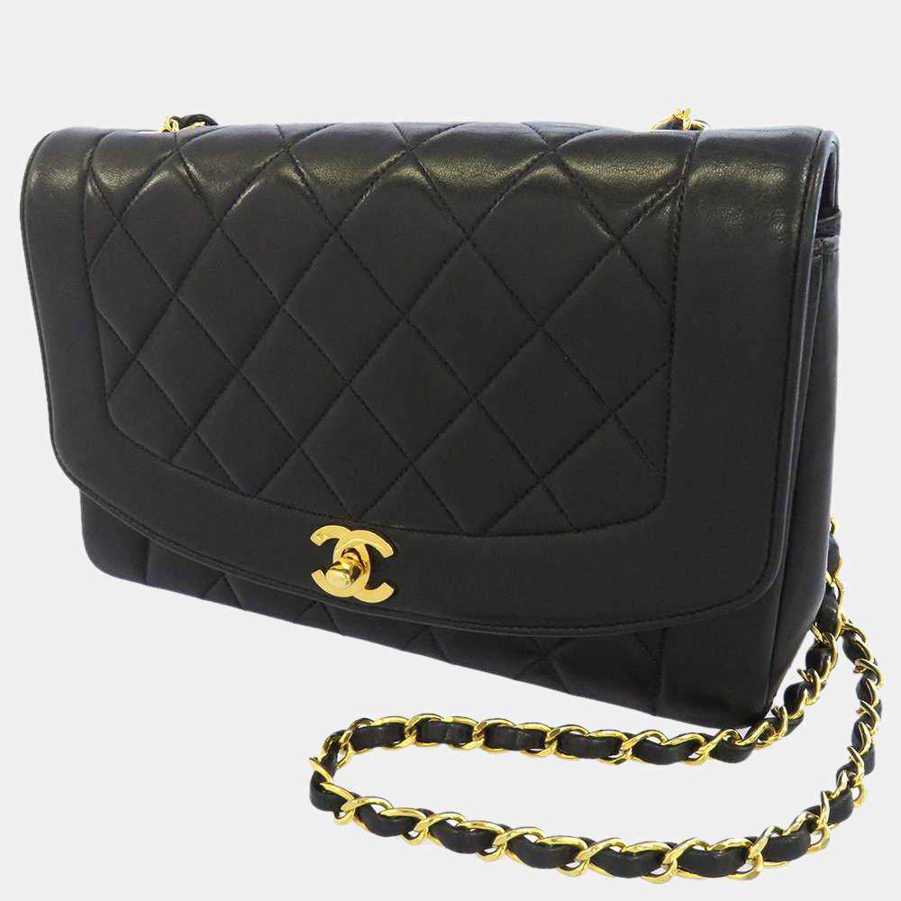 Chanel Black Leather Diana Flap Bag商品第1张图片规格展示