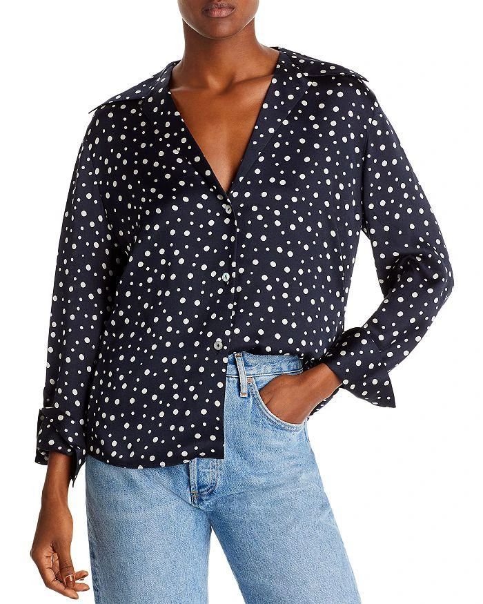 商品Vince|Dot Print Silk Blouse,价格¥775,第1张图片