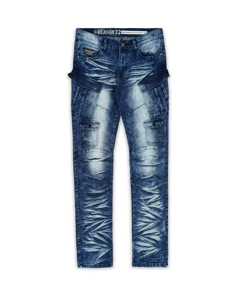 商品Reason Clothing|Dwayne Clean Multi Pocket Utility Cargo Denim - Icy Blue,价格¥253,第2张图片详细描述