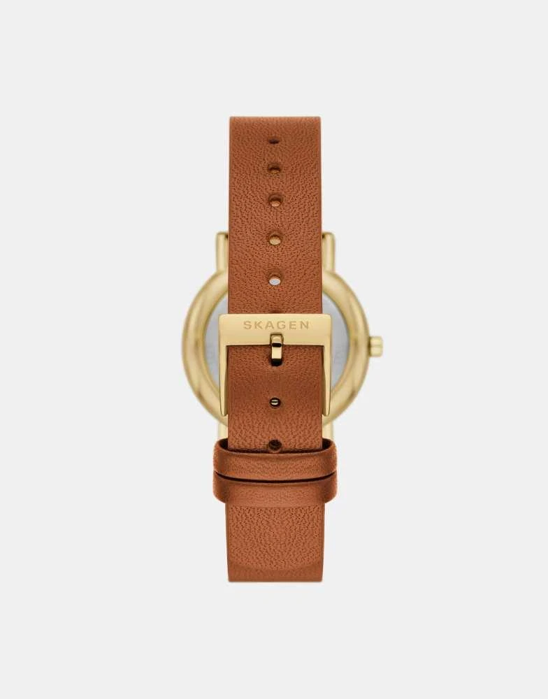 商品Skagen|Skagen Women's signatur lille two-hand, gold stainless steel watch - BROWN,价格¥1057,第3张图片详细描述
