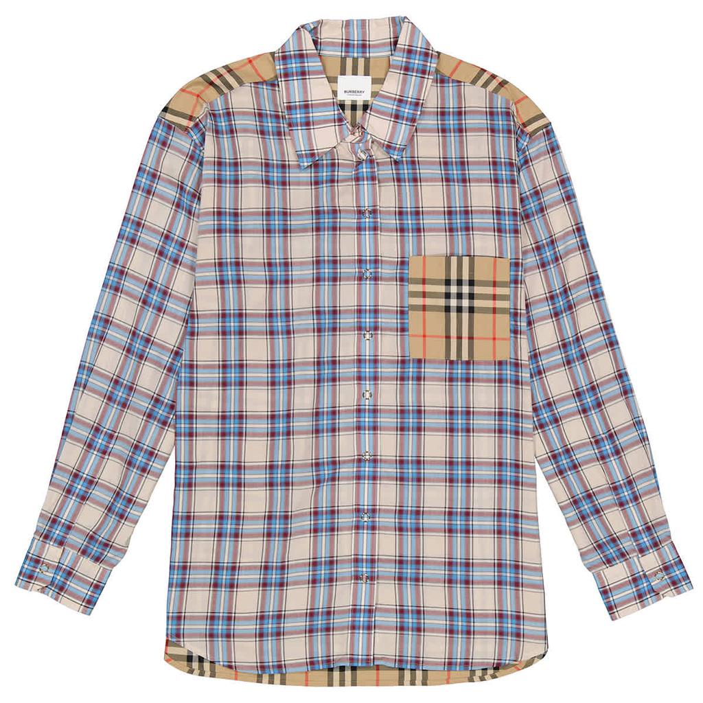 Ladies Pale Blue Payton Vintage Check Shirt商品第1张图片规格展示