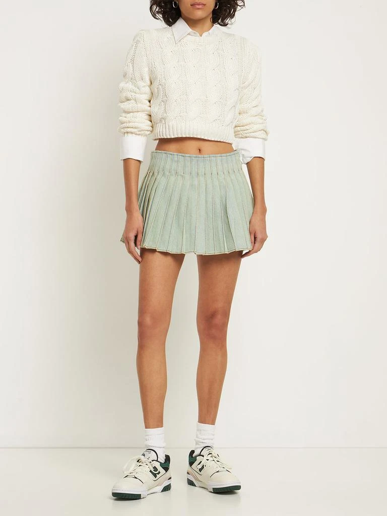 商品AMI|Pleated Cotton Denim Mini Skirt,价格¥1062,第1张图片详细描述