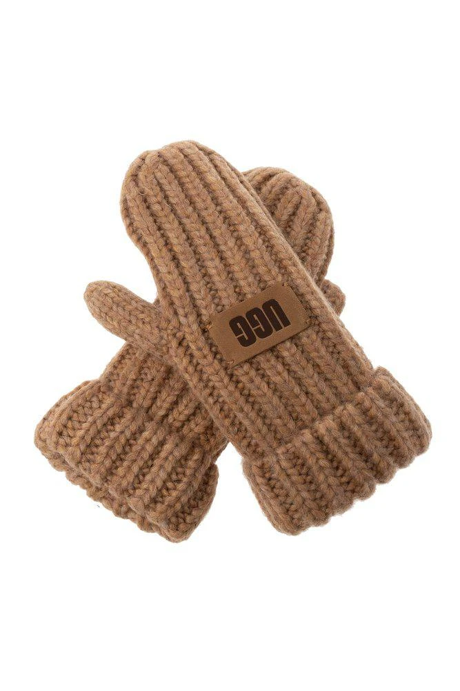 商品UGG|UGG Kids Logo Patch Chunky Knit Mittens,价格¥109,第1张图片