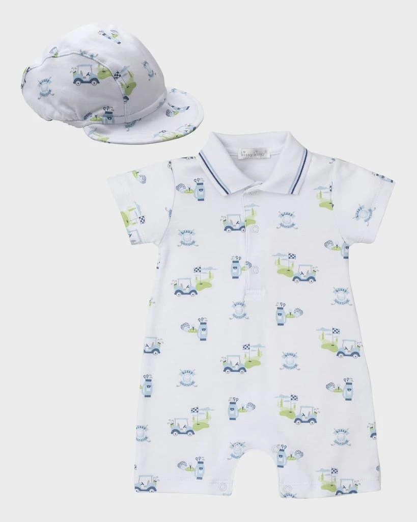 商品Kissy Kissy|Boy's Golf Club Short Playsuit and Hat Set, Size 3M-24M,价格¥238,第1张图片