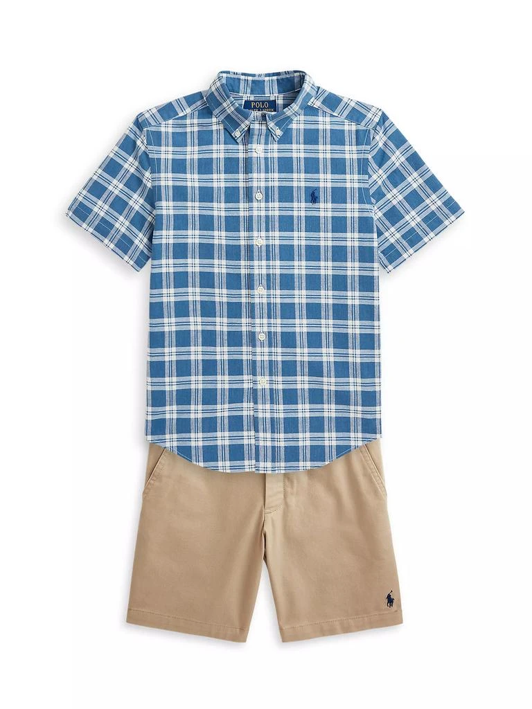 商品Ralph Lauren|Little Boy's & Boy's Plaid Short-Sleeve Shirt,价格¥226,第2张图片详细描述