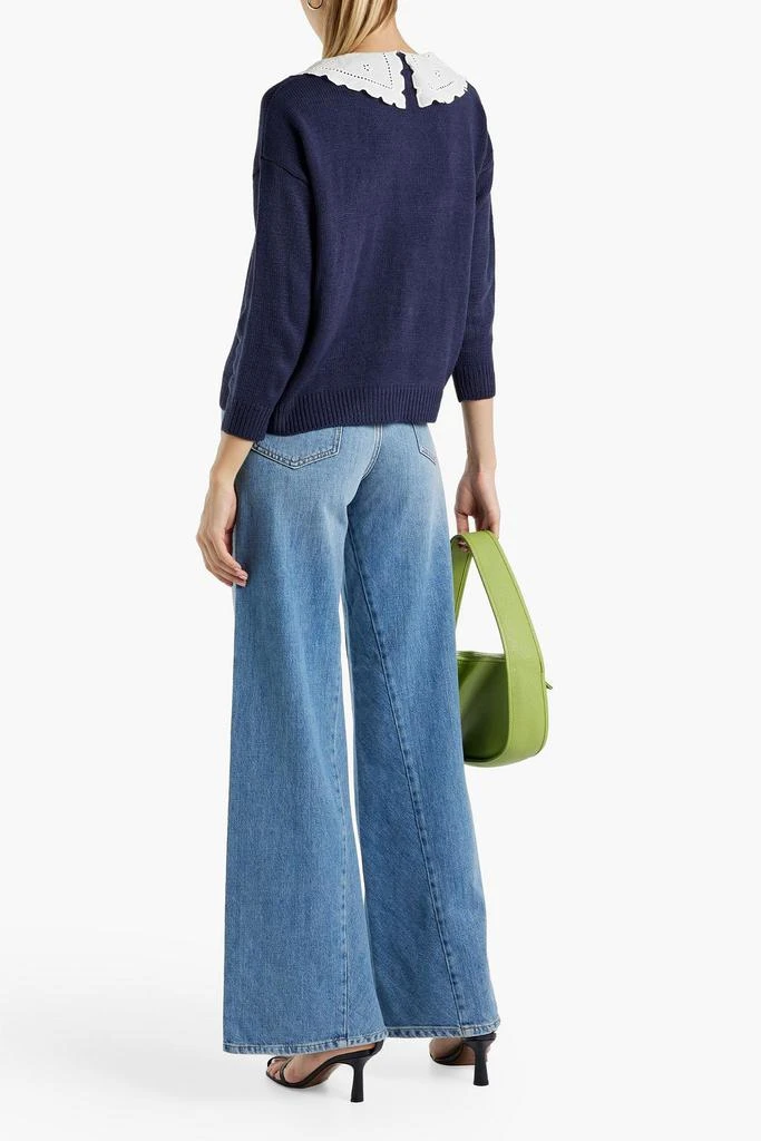 商品OLIVIA RUBIN|Courtney broderie anglaise-paneled knitted cardigan,价格¥699,第3张图片详细描述