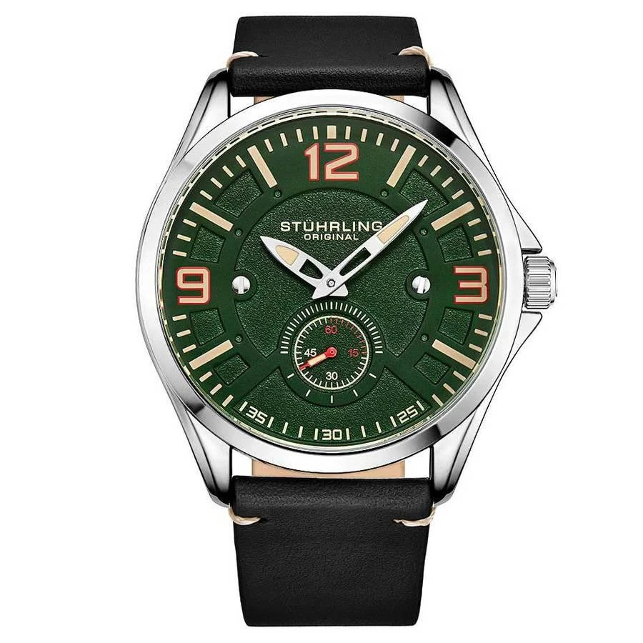 商品Stuhrling Original|Aviator Green Dial Men's Watch M15683,价格¥663,第1张图片