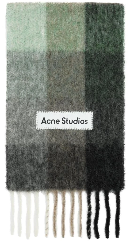 商品Acne Studios|Black Mohair Check Scarf,价格¥1629,第1张图片