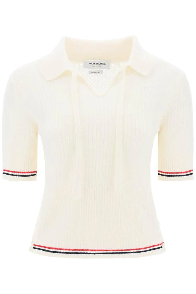 商品Thom Browne|Wool Polo Shirt With Rwb Stripe,价格¥7178,第1张图片