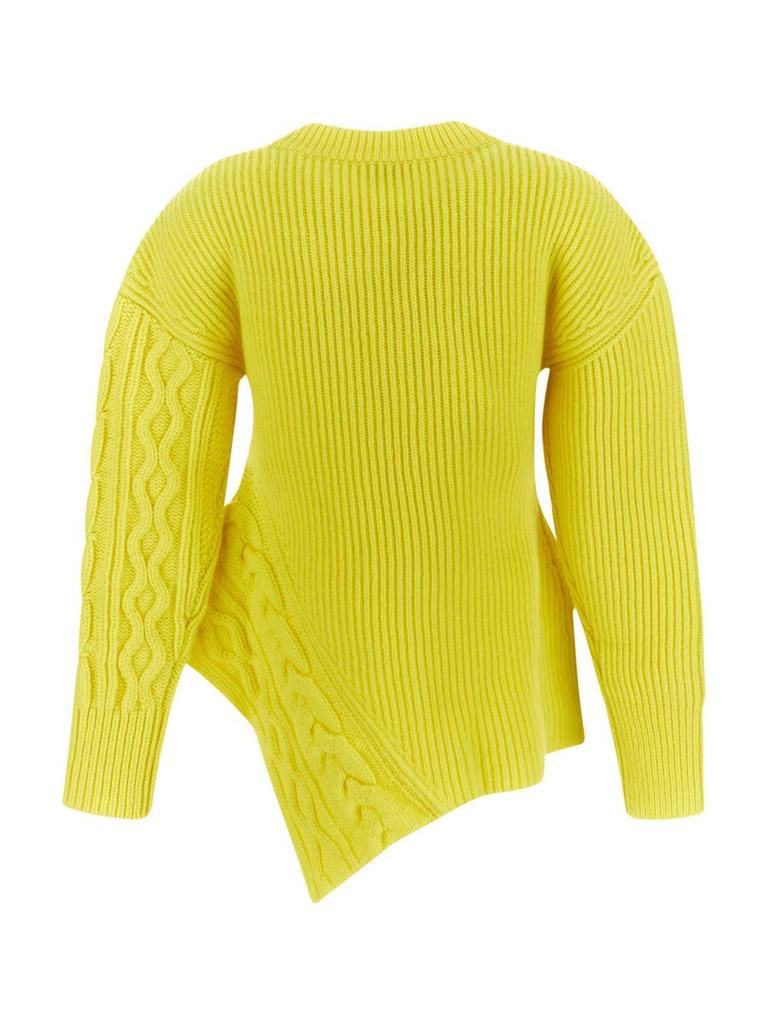 Pieced And Patched Twisted Jumper In Bright Yellow商品第2张图片规格展示