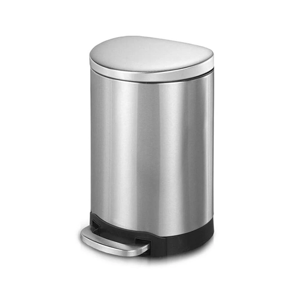 商品Mega Casa|10.6 Gal./40 Liter Stainless Steel Semi-round Step-on Trash Can for Kitchen,价格¥730,第1张图片