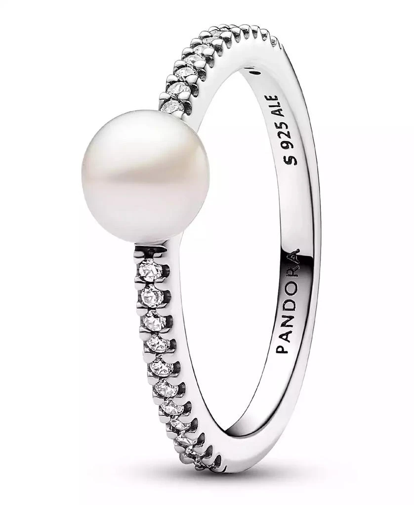 商品PANDORA|Sterling Silver Timeless Treated Freshwater Cultured Pearl Pave Ring,价格¥733,第2张图片详细描述