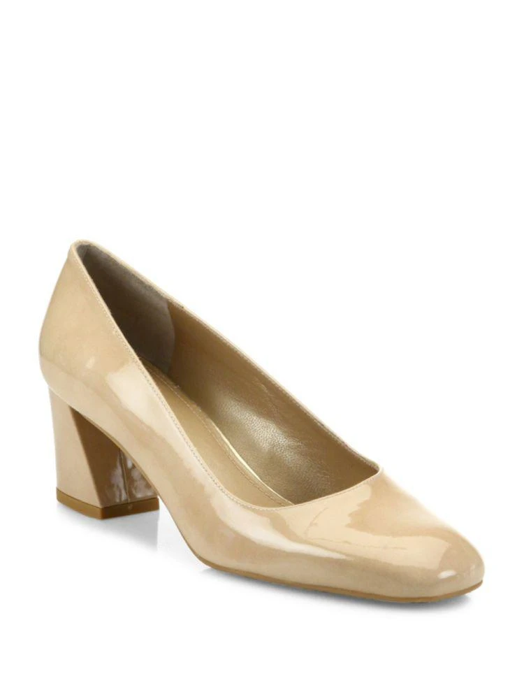 商品Stuart Weitzman|Marymid Leather Block Heel Pumps,价格¥631,第1张图片
