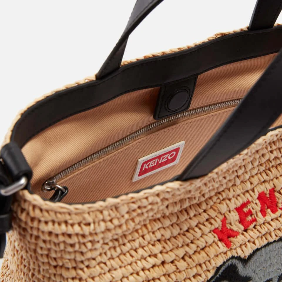 商品Kenzo|KENZO Small Logo-Embroidered Raffia Tote Bag,价格¥1140,第5张图片详细描述