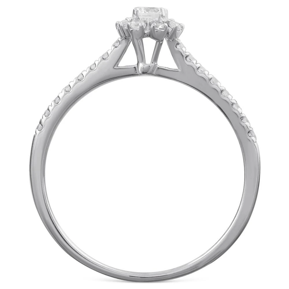 商品Macy's|Diamond Halo Engagement Ring (3/8 ct. t.w.) in 14k White Gold,价格¥8596,第3张图片详细描述