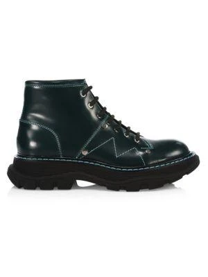 商品Alexander McQueen|Tread Leather Lace-Up Boots,价格¥1727,第1张图片