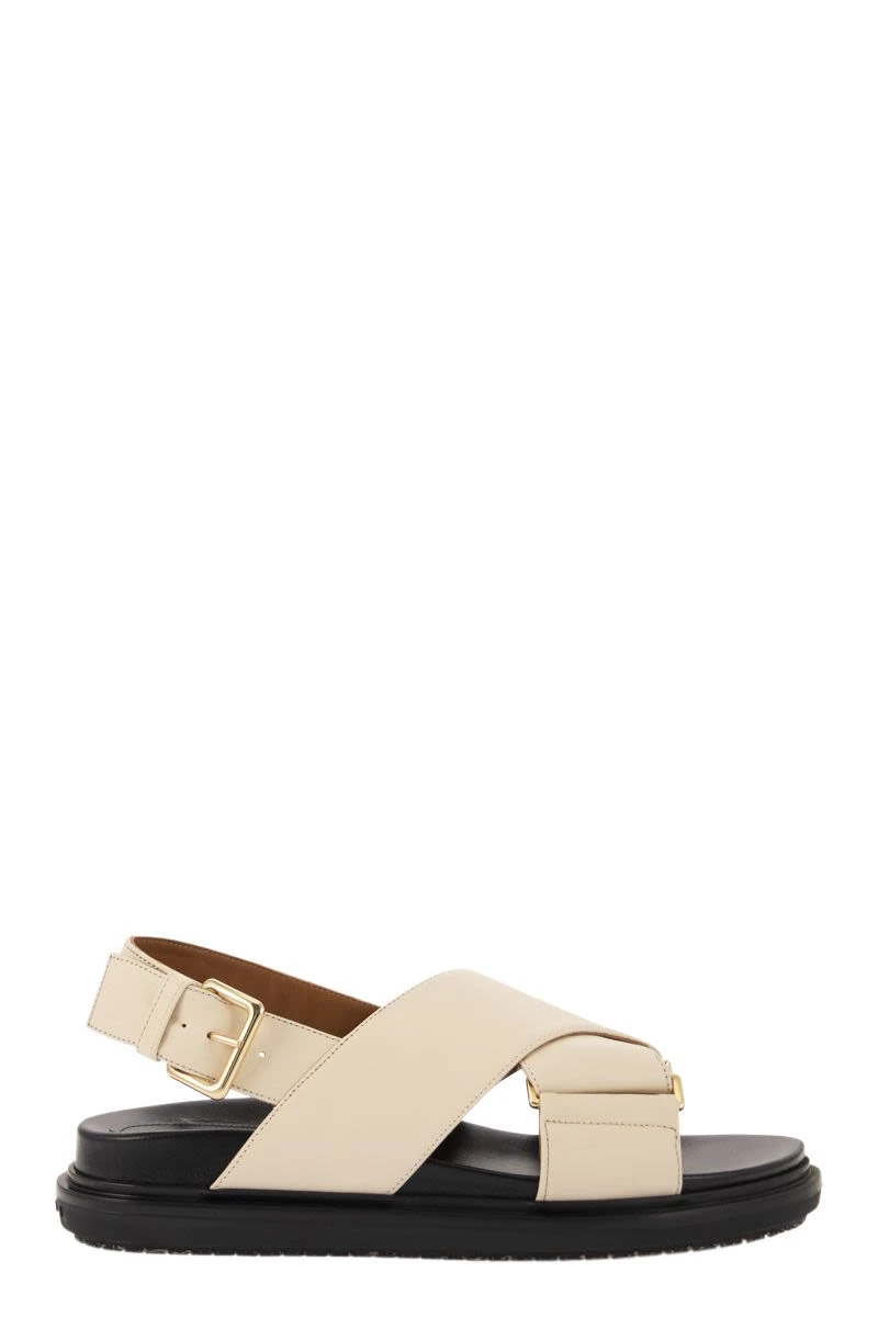 商品Marni|Fussbett leather sandal CZ002201 00W11,价格¥2737,第1张图片