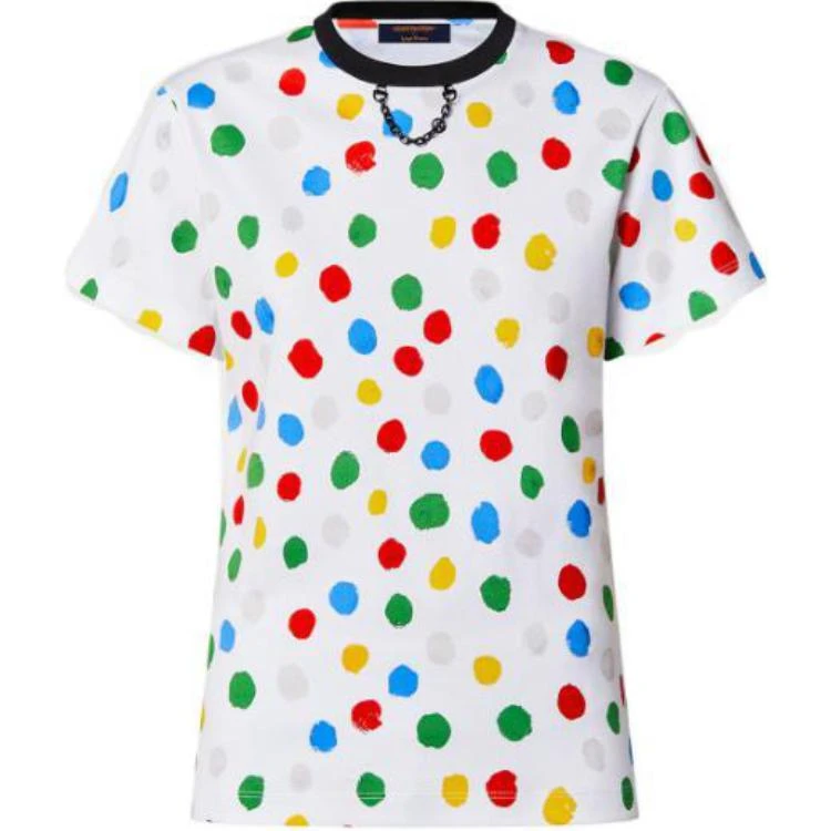 商品[国内直发] Louis Vuitton|x 草间弥生/Yayoi Kusama 联名款 SS23 彩绘圆点短袖 T恤 女款 白色,价格¥7910,第1张图片