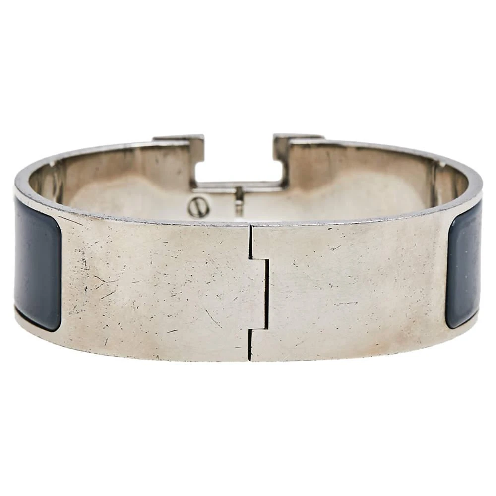 Hermès Clic Clac H Grey Enamel Palladium Plated Wide Bracelet PM 商品