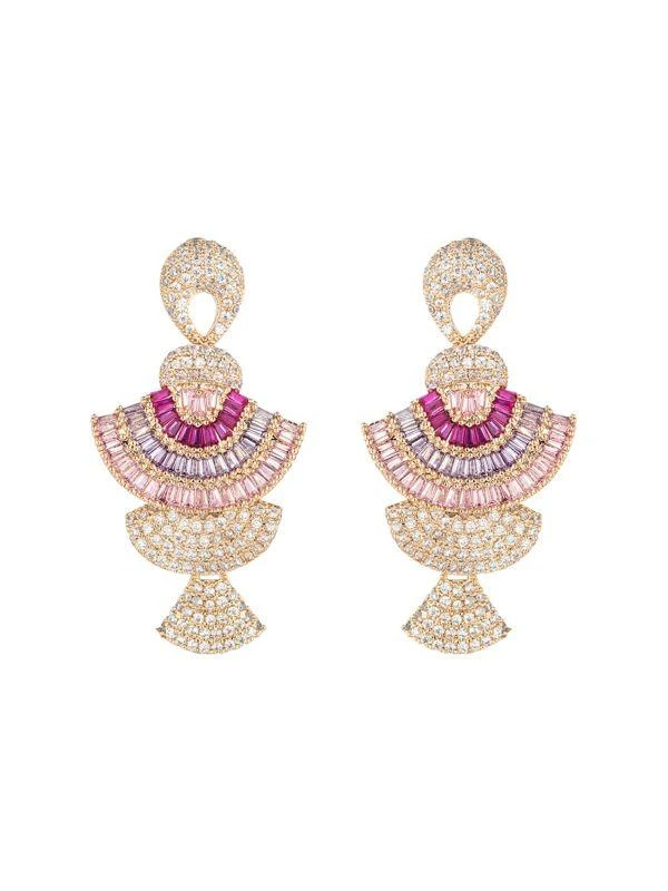 商品Eye Candy LA|Dolly 18K Goldplated Cubic Zirconia Drop Earrings,价格¥391,第1张图片