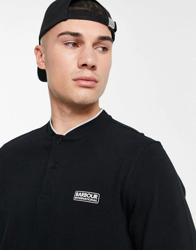 商品Barbour|Barbour International Circuit long sleeve polo in black,价格¥595,第4张图片详细描述