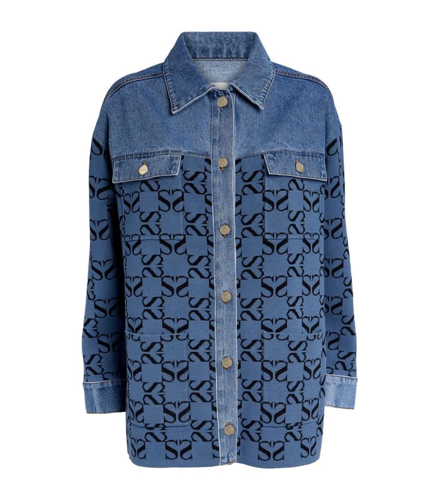 商品Sandro|Denim-Trim Augustin Cardigan,价格¥1858,第1张图片