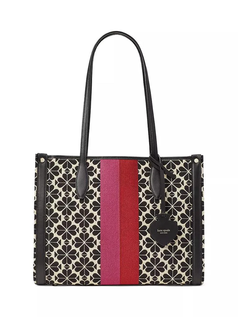 商品Kate Spade|Large Spade Flower Jacquard Stripe Everything Tote,价格¥2238,第1张图片