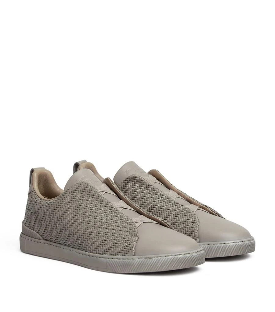 商品Zegna|Leather Triple Stitch Sneakers,价格¥9523,第2张图片详细描述