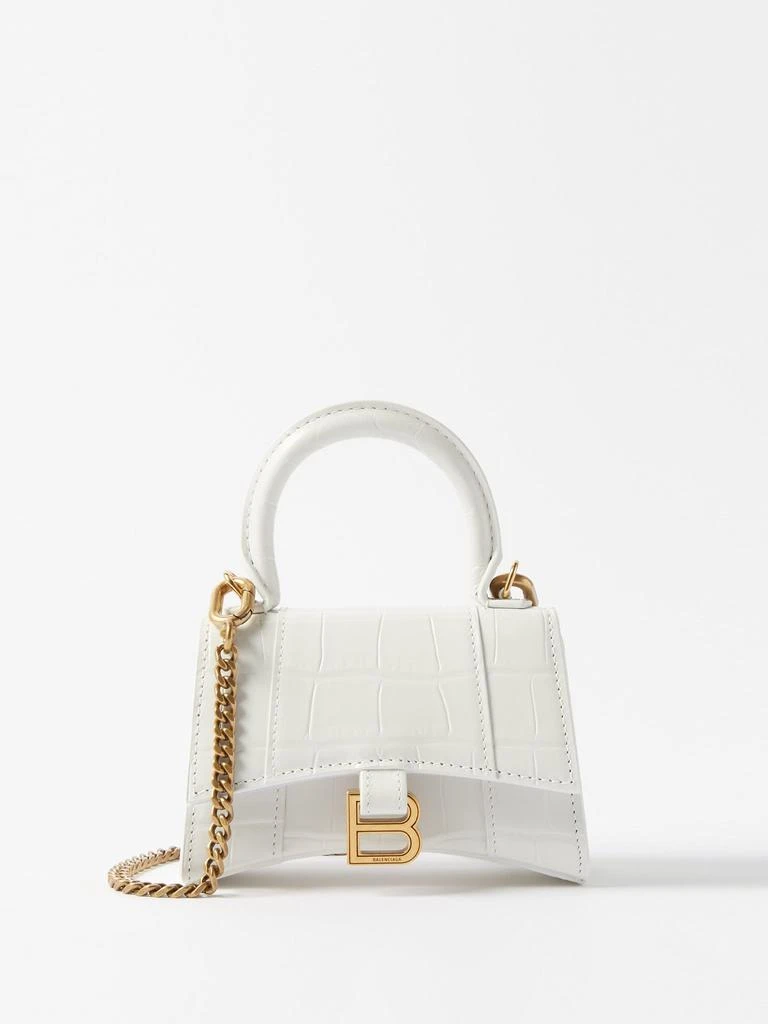 商品Balenciaga|Hourglass mini crocodile-effect cross-body bag,价格¥12683,第1张图片