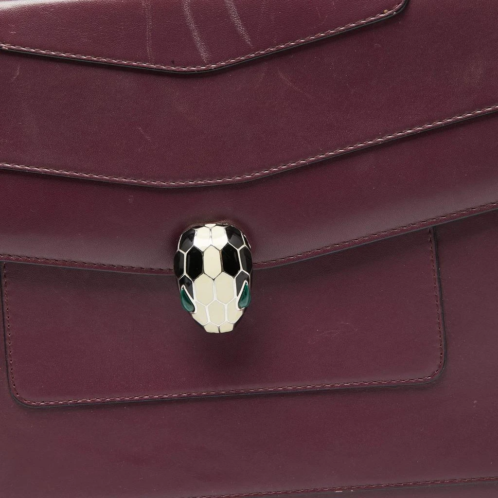 商品[二手商品] BVLGARI|Bvlgari Plum Leather Large Serpenti Forever Flap Tote,价格¥3551,第5张图片详细描述