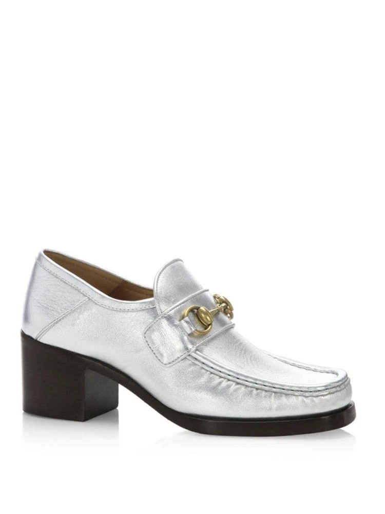 商品Gucci|Gucci - Vegas Metallic Leather Loafer Loafers,价格¥5212,第1张图片