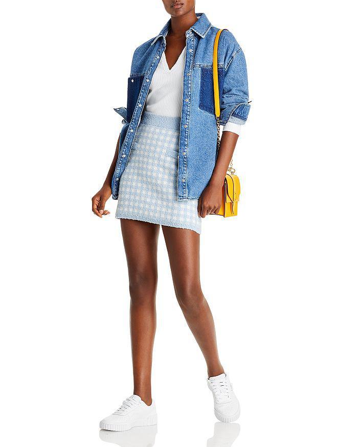 商品AQUA|Checkered Knit Mini Skirt - 100% Exclusive,价格¥342,第4张图片详细描述