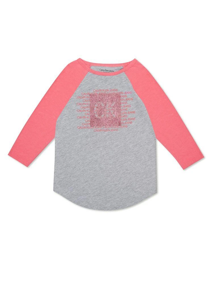 商品Calvin Klein|Girl's Colorblock Baseball Tee,价格¥81,第1张图片