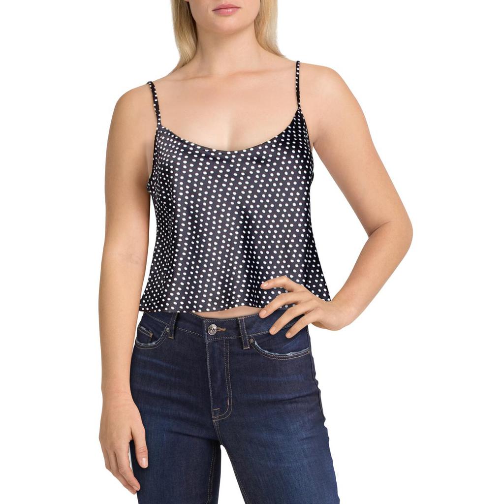 Aqua Womens Polka Dot Short Crop Top商品第1张图片规格展示