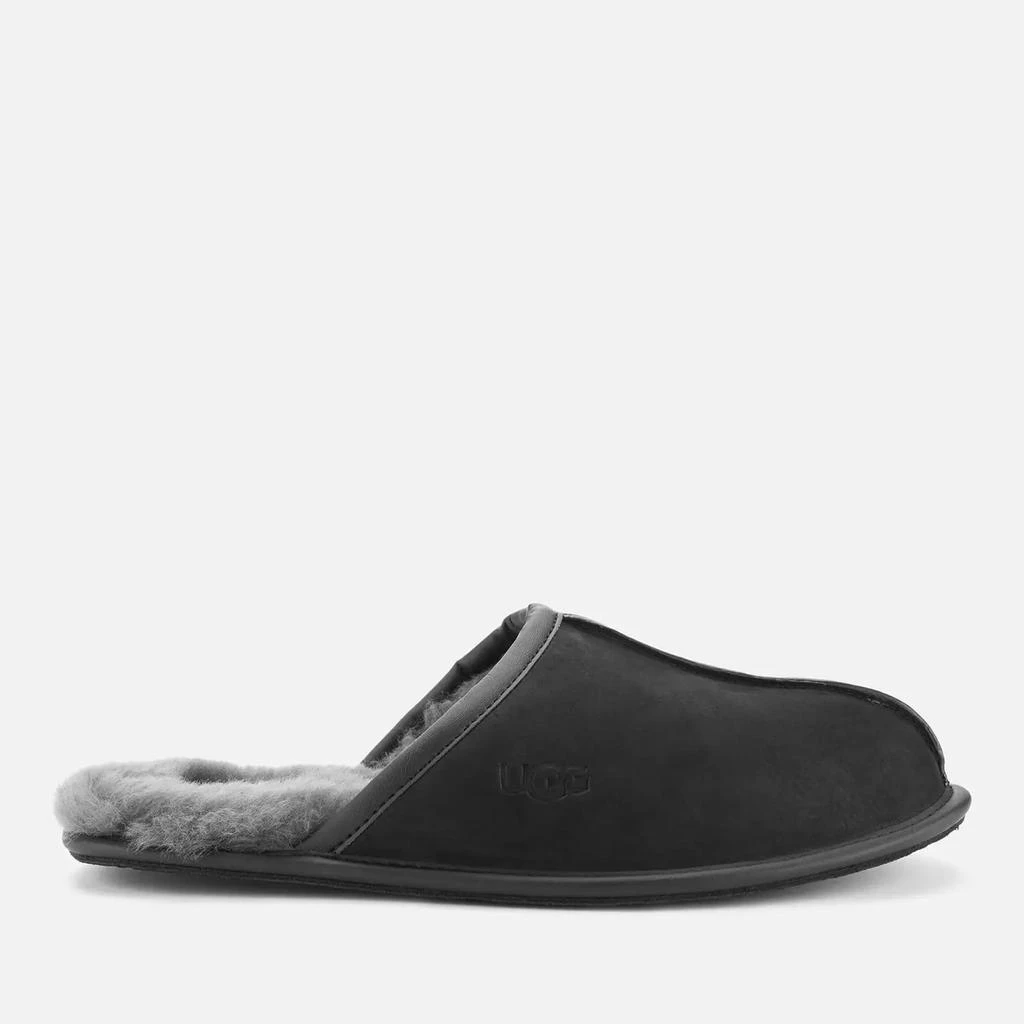 商品UGG|UGG Men's Scuff Leather Skeepskin Slippers - Black,价格¥836,第1张图片