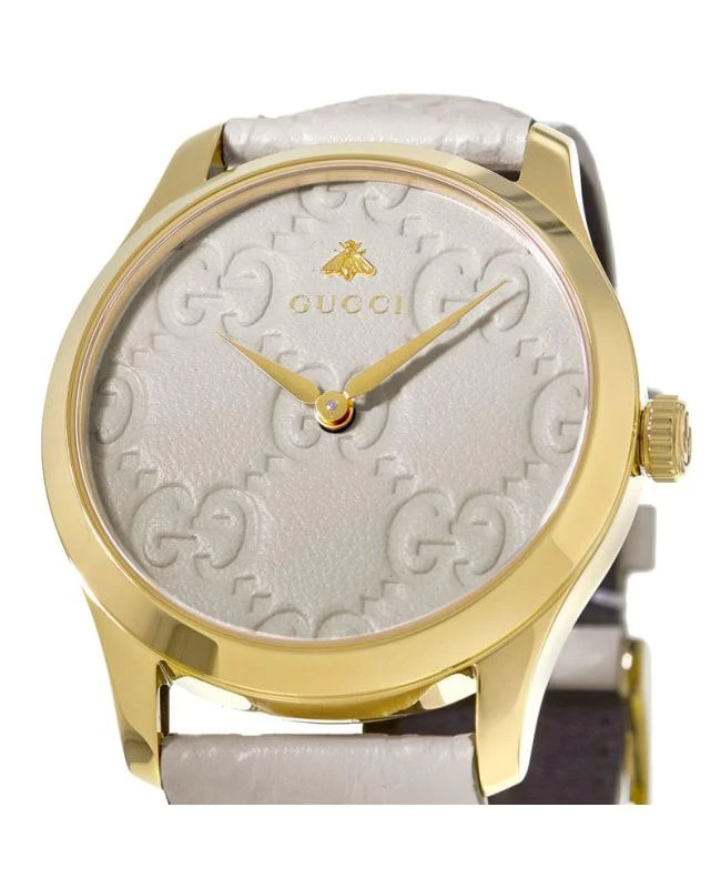 商品Gucci|Gucci G-Timeless White Dial White Leather Strap Men's Watch YA1264033A,价格¥8806,第3张图片详细描述