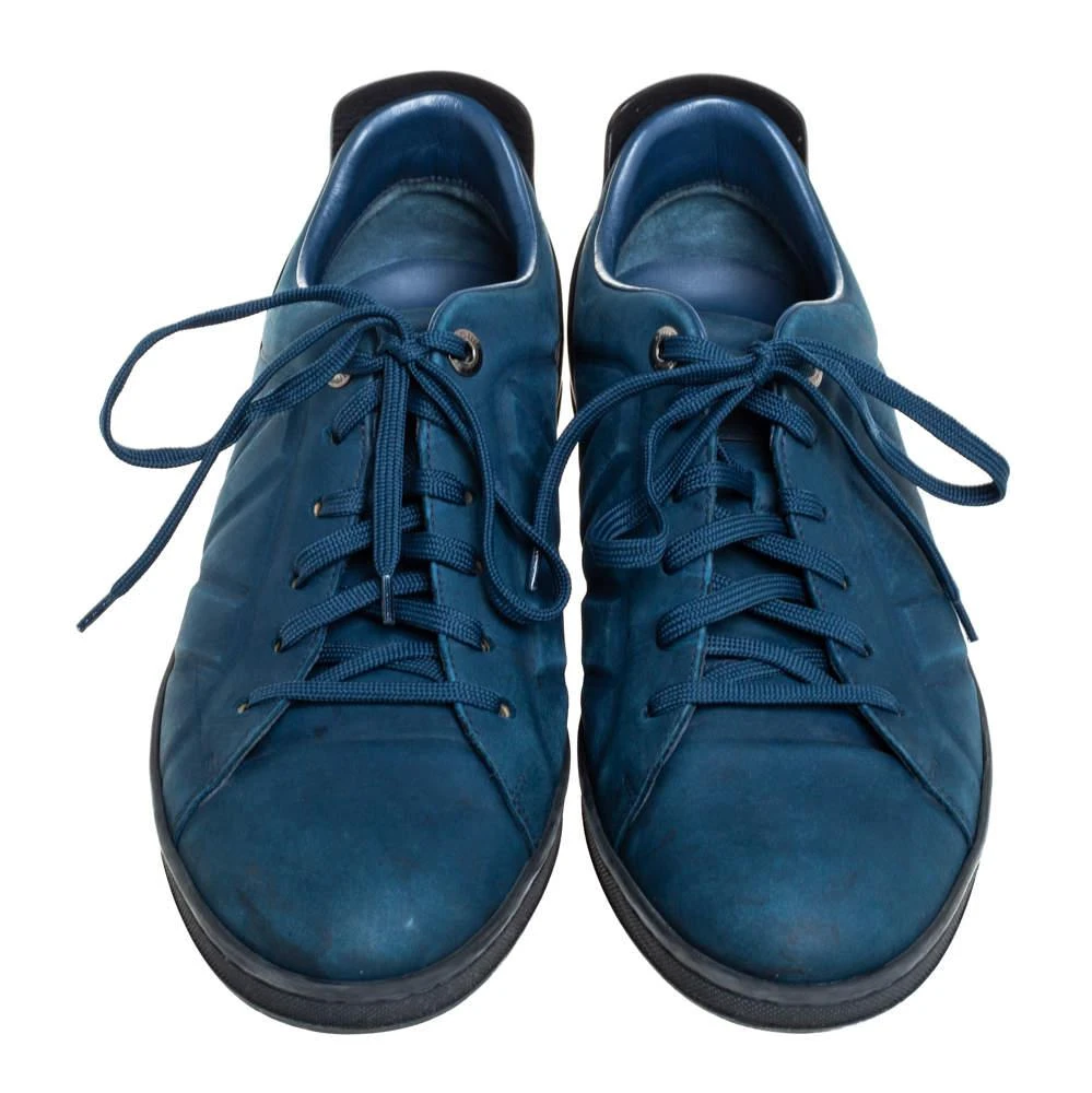 商品[二手商品] Louis Vuitton|Louis Vuitton Blue/Black Nubuck And Leather Low Top Sneakers Size 43,价格¥3434,第3张图片详细描述