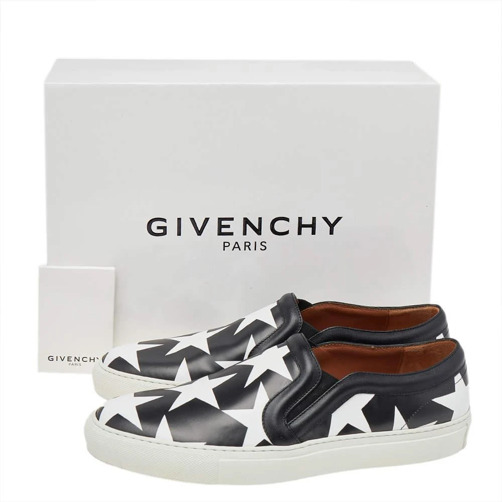 Givenchy Black/White Leather Skate Star Print Slip On Sneakers Size 41 商品