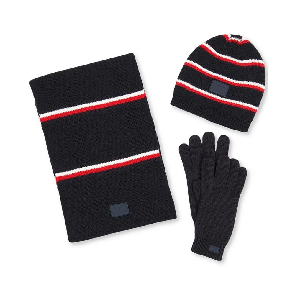商品Tommy Hilfiger|Men's Global Stripe Beanie, Scarf & Gloves Set,价格¥432,第1张图片