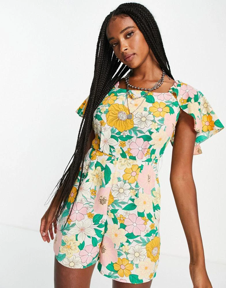 商品Topshop|Topshop 70s floral playsuit,价格¥163,第1张图片