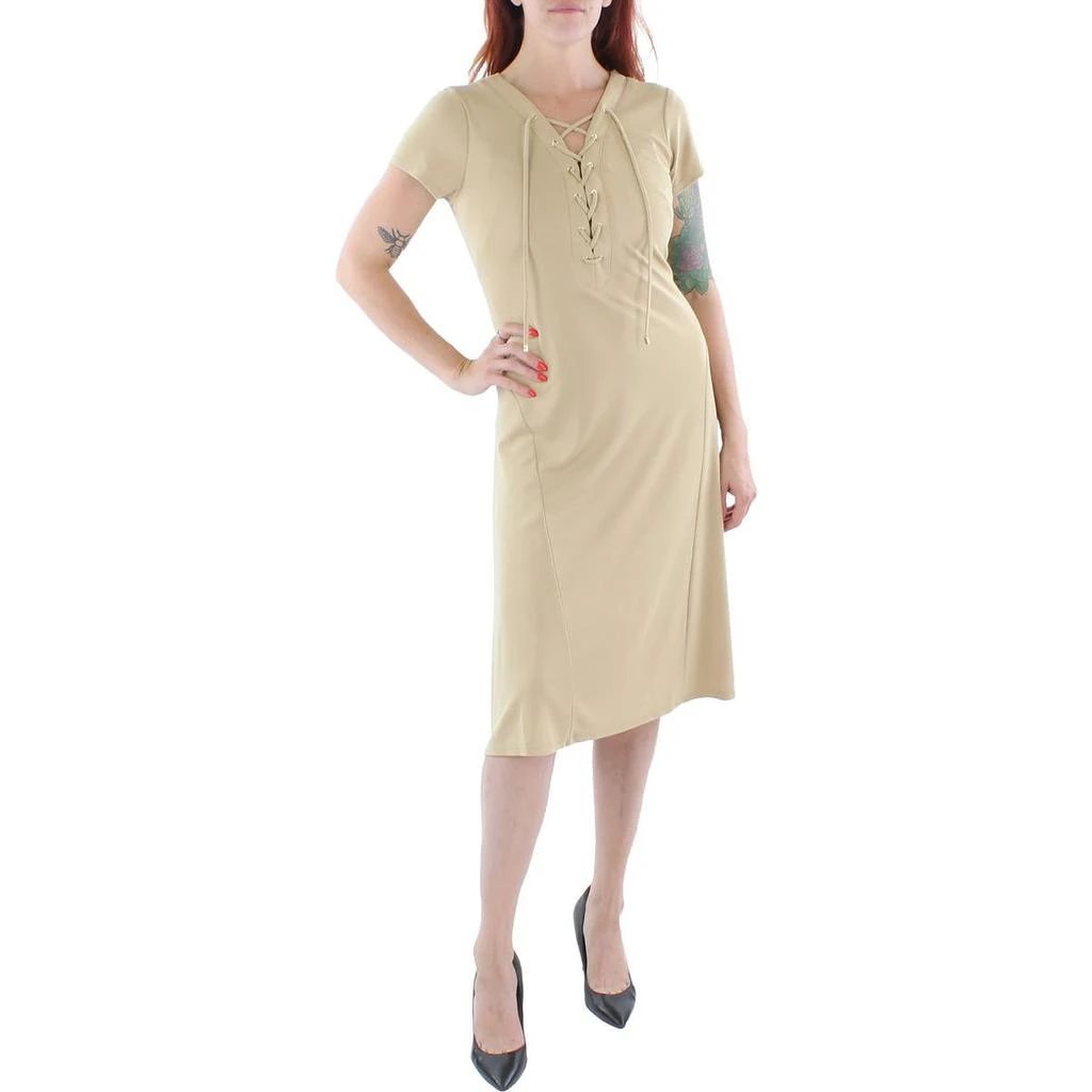 商品Ralph Lauren|Lauren Ralph Lauren Womens Jersey Lace-Up Midi Dress,价格¥155,第1张图片