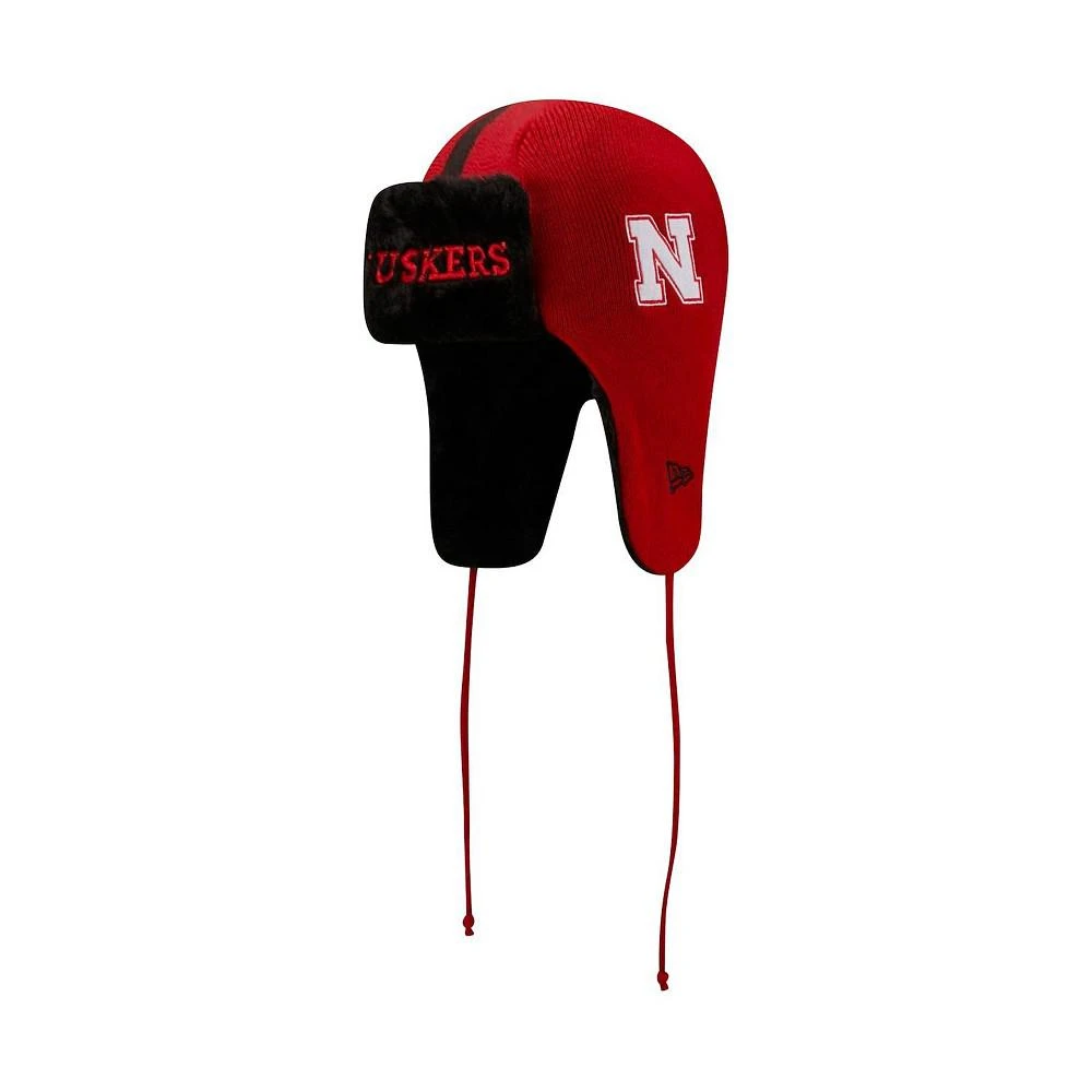 商品New Era|Men's Scarlet and Black Nebraska Huskers Helmet Head Trapper Knit Hat,价格¥239,第1张图片