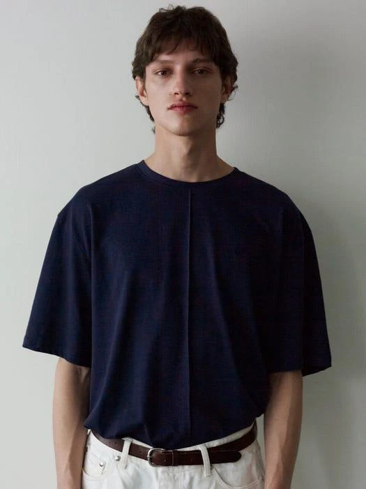 商品MOONSUN|UNisex Pin Tuck Symbol T-Shirt (Navy),价格¥501,第1张图片