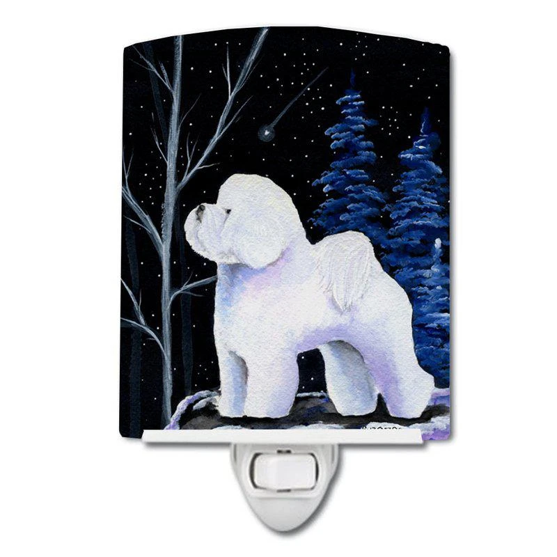 商品Caroline's Treasures|Starry Night Bichon Frise Ceramic Night Light,价格¥204,第1张图片
