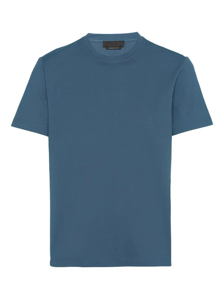 商品Prada|PRADA classic fitted t-shirt avio blue,价格¥5559,第1张图片