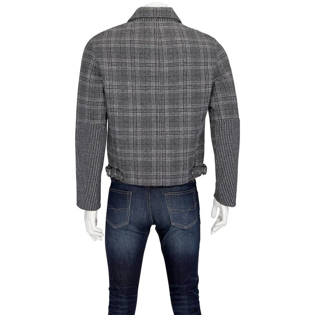 商品Salvatore Ferragamo|Salvatore Ferragamo Mens Grey Plaid Wool Jacket, Brand Size 50,价格¥5392,第3张图片详细描述